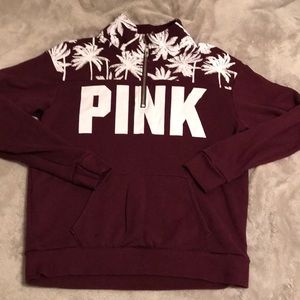 Pink burgundy Quarter Zip Sweater